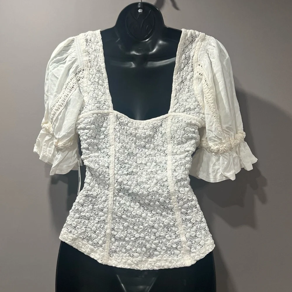 𐙚⋆˚✿˖° FREE PEOPLE Spring Fling Top Ivory NWT Boho Bustier 𐙚⋆˚✿˖° - Picture 10 of 11